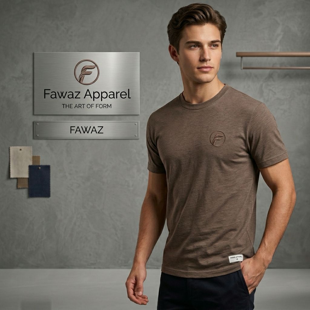Essential Crew Neck Tee – Men’s Heather Brown Short Sleeve Basic T-Shirt