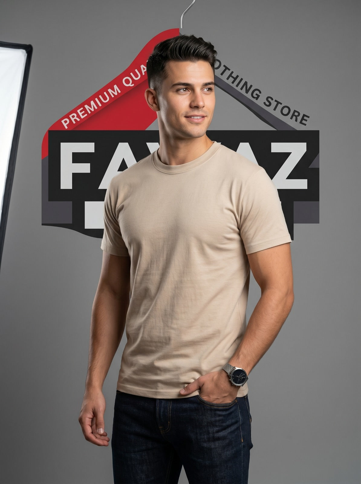 Essential Crew Neck Tee – Men’s Oatmeal Heather Short Sleeve Basic T-Shirt