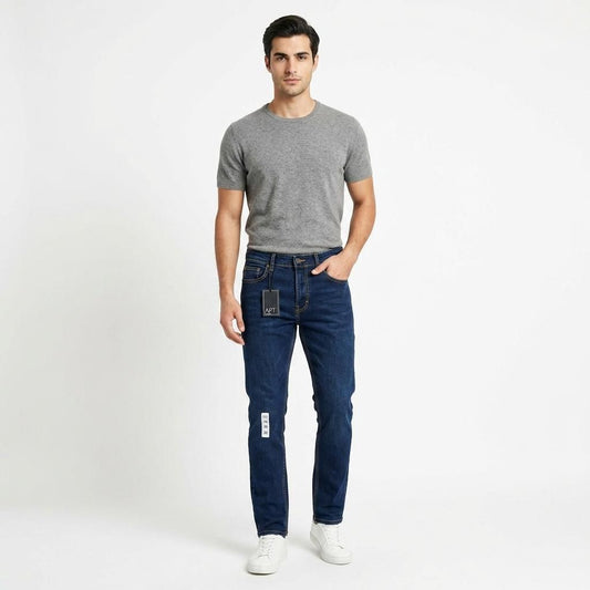Essential Slim Fit Jeans – Men’s Dark Wash Stretch Denim 5-Pocket Jeans