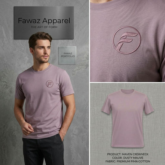 Essential Crew Neck Tee – Men’s Dusty Lavender Short Sleeve Basic T-Shirt