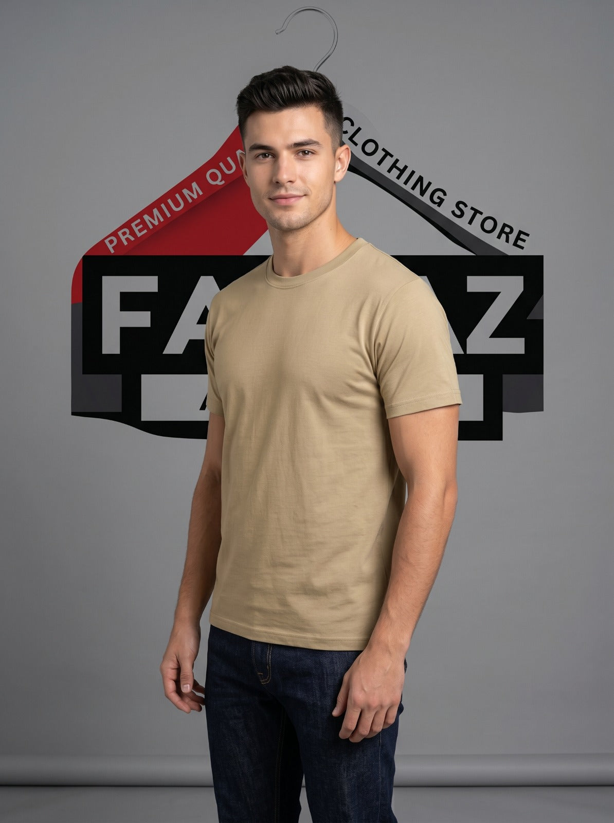 Essential Crew Neck Tee – Men’s Oatmeal Heather Short Sleeve Basic T-Shirt